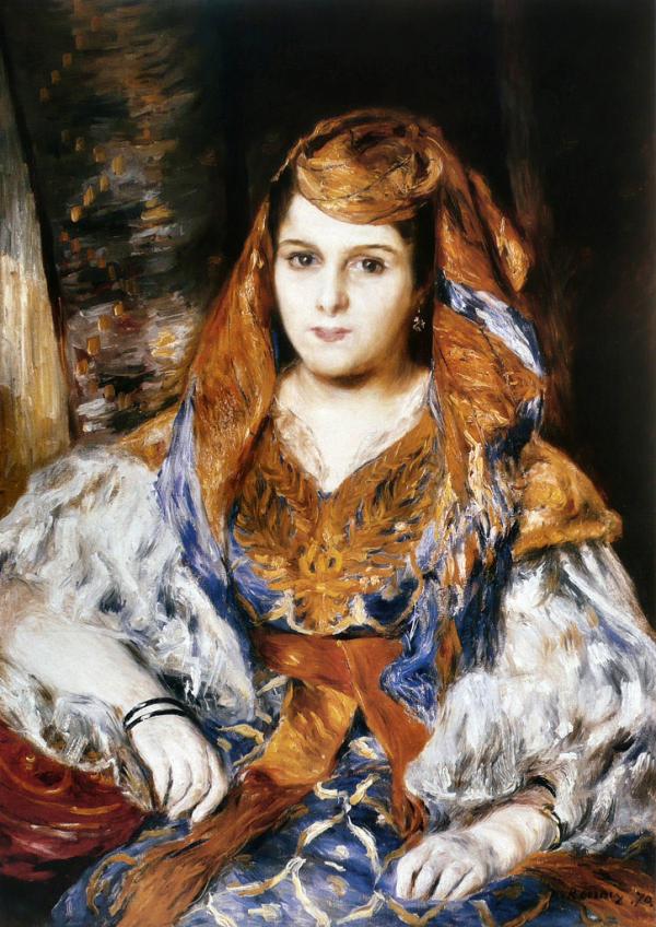 ピエール＝オーギュスト・ルノワール　「アルジェリア風衣装をつけたクレマンティーヌ・ストーラ夫人」