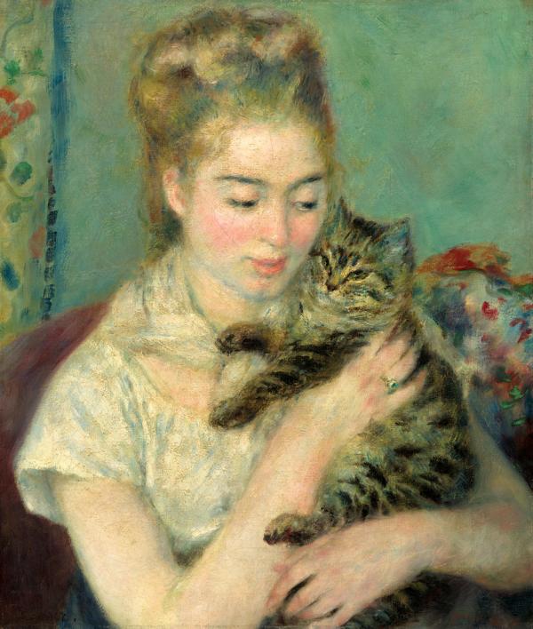 ピエール＝オーギュスト・ルノワール　「猫と女性」