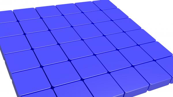 青い立方体