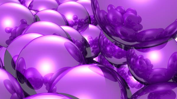 重なり合った紫色の大きな球体