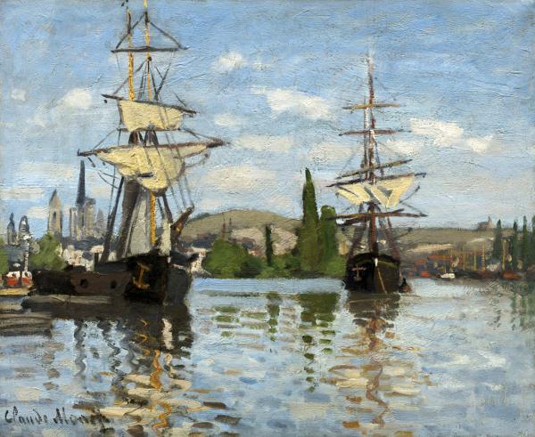 クロード・モネ　「ルーアンの帆船とセーヌ川」
