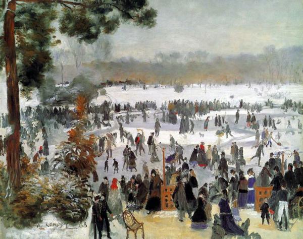 ピエール＝オーギュスト・ルノワール　「ブーローニュの森でスケートをする人々」