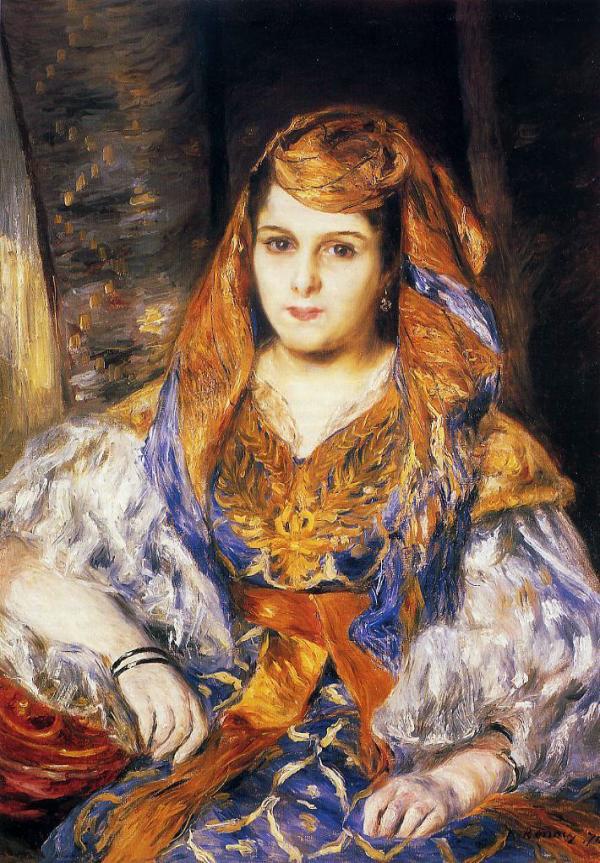 ピエール＝オーギュスト・ルノワール　「アルジェリア風衣装をつけたクレマンティーヌ・ストーラ夫人」2