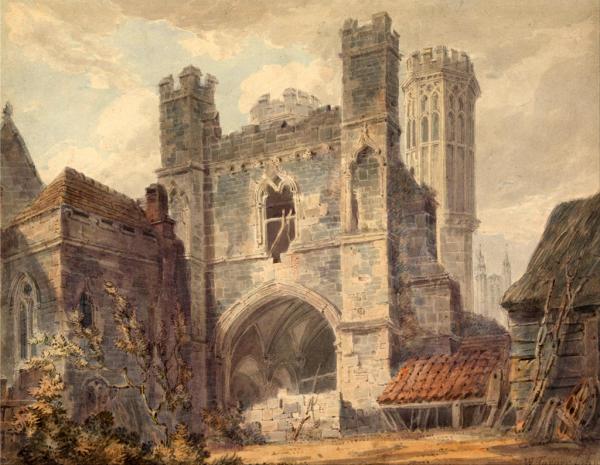 ジョゼフ・マロード・ウィリアム・ターナー　「聖オーガスティン修道院に続く中世の門、カンタベリー」