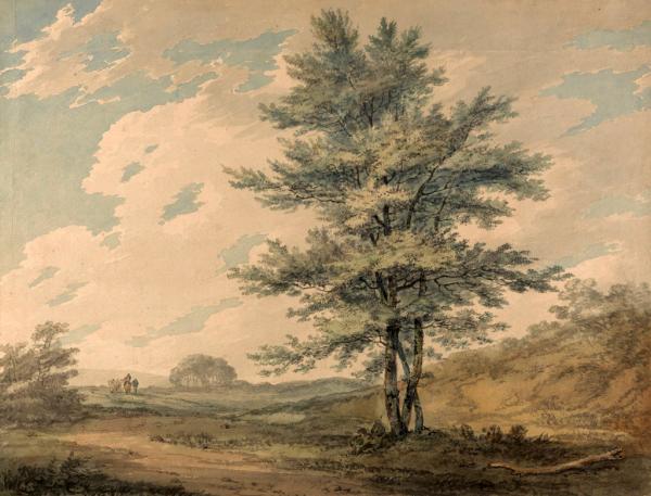ジョゼフ・マロード・ウィリアム・ターナー　「木と人物のいる風景」