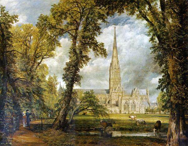 ジョン・コンスタブル「主教の庭から見たソールズベリ大聖堂」 1823