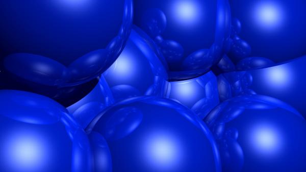 重なりあう青色の球体2